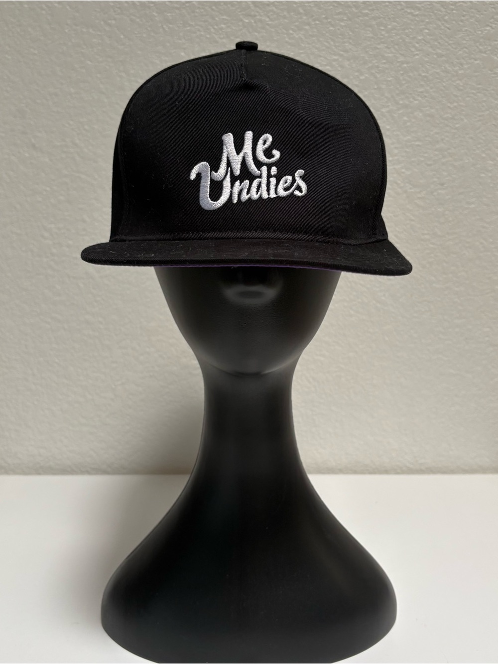 MeUndies Black Cap with White Script Logo